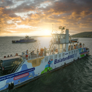 Kompok a balatoni naplementében