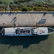 Balatonszemes hajóállomás Földvár motoros