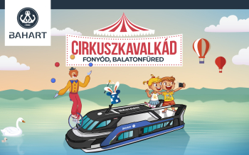 Cirkuszkavalkád programhajó hirdetési grafika